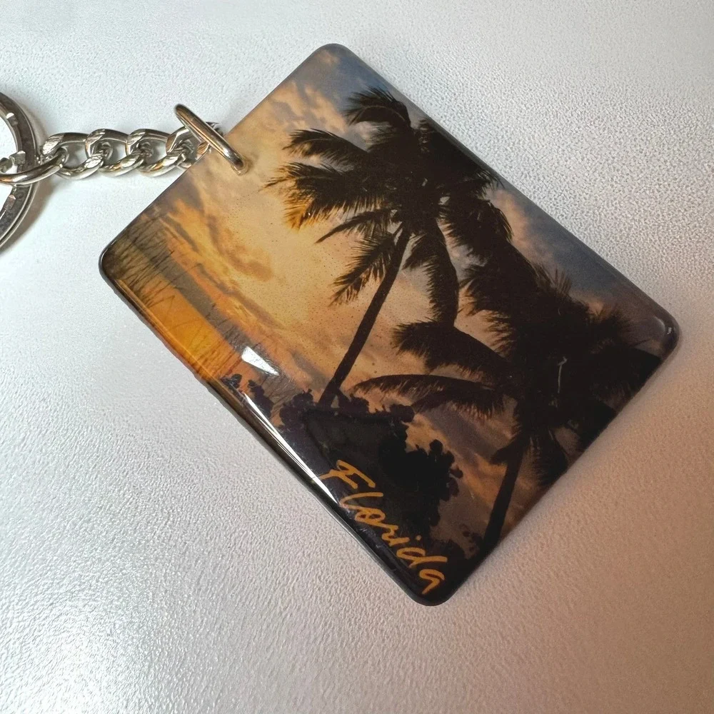 Florida Palm Tree‎ Sunset Souvenir Keychain